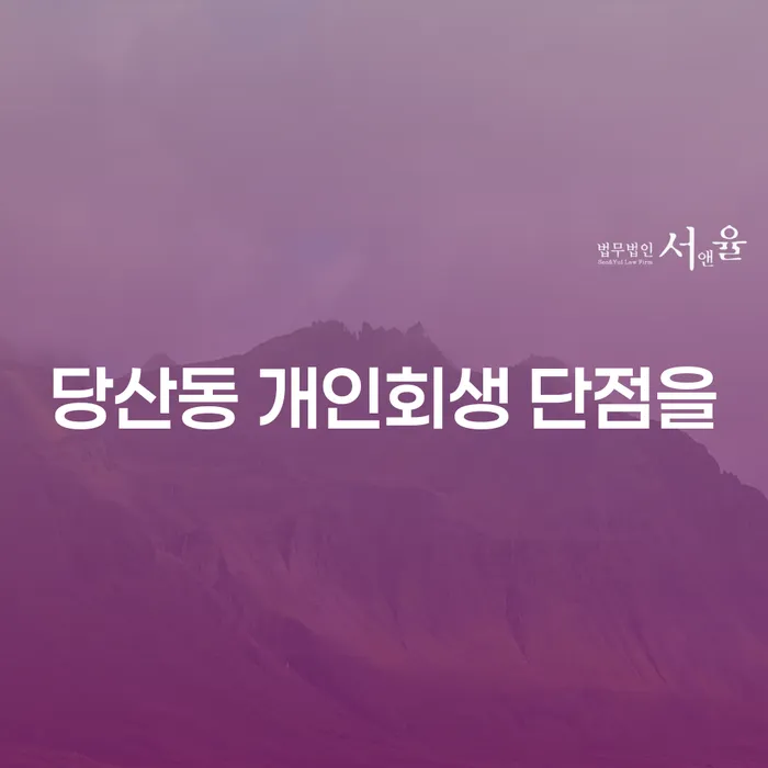 당산동 개인회생 단점을