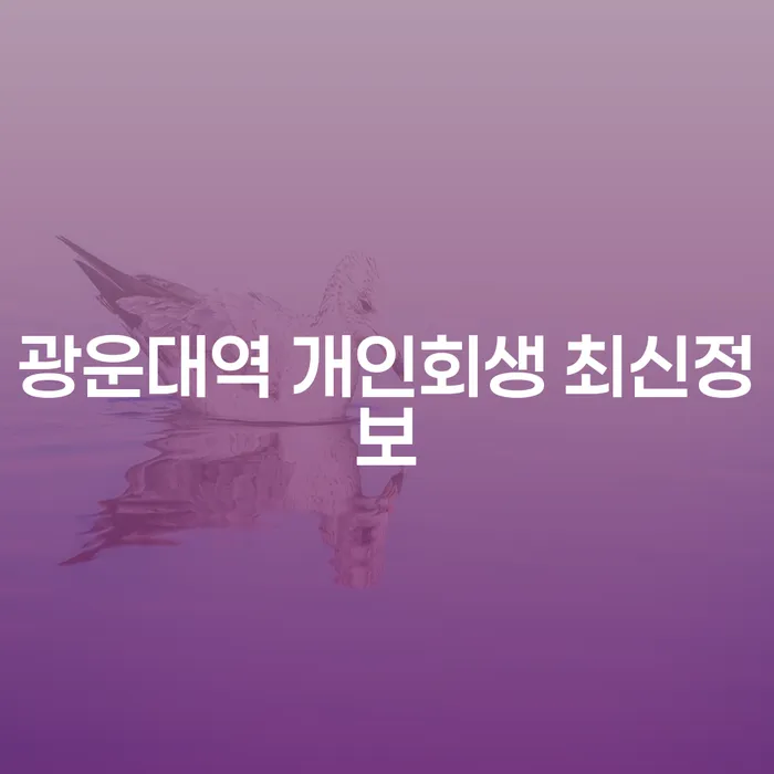 광운대역 개인회생 최신정보